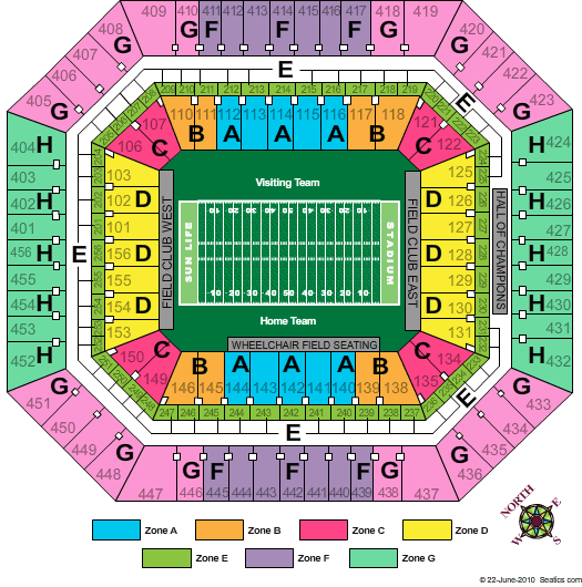 Hard Rock Stadium Football Zone Seating Chart
